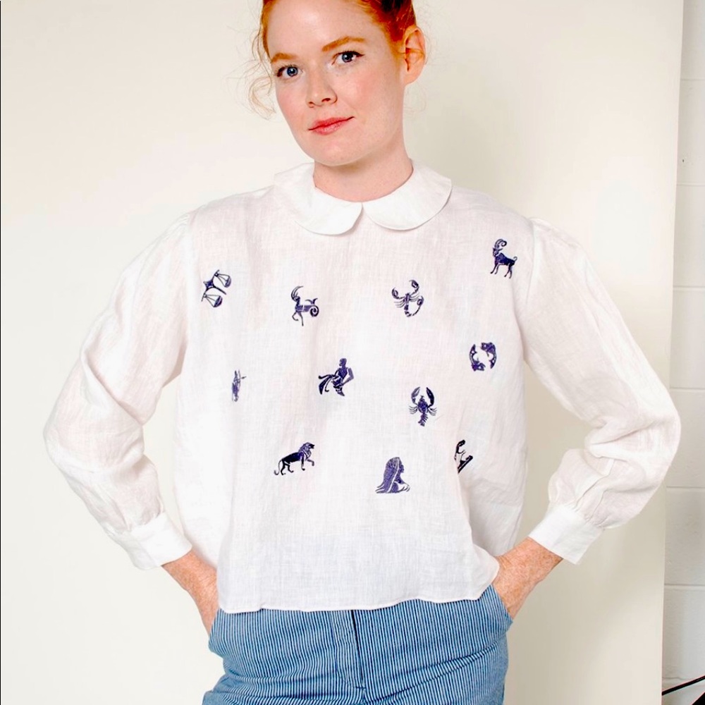 Built By Wendy Zodiac Linen Blouse New w/out tags